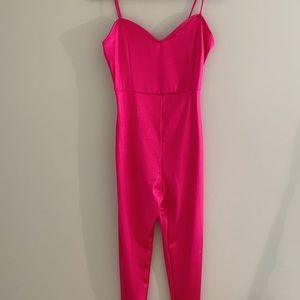 Topshop neon pink jumpsuit